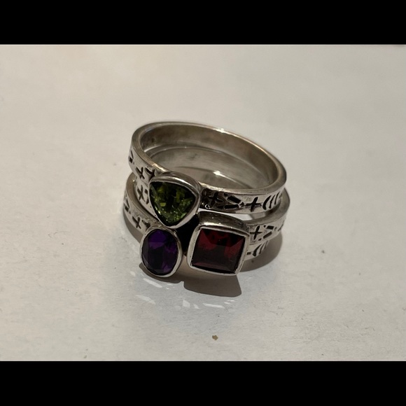 Silpada 3 ring stack gemstone set - Picture 2 of 6